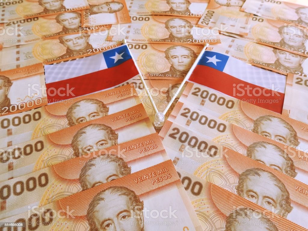 Chilean twenty thousand pesos currency bank notes