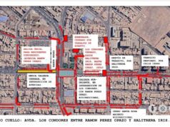 Desvío de tránsito por trabajos en Av. Los Cóndores con Ramón Pérez Opazo