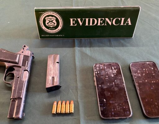 Carabineros detiene a dos individuos por disparos contra vehículo estacionado