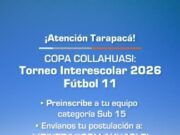 Abren convocatoria para Campeonato Interescolar Fútbol 11 “Copa Collahuasi 2026”