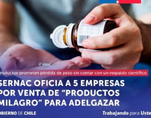 SERNAC OFICIA A 5 EMPRESAS POR VENTA DE “PRODUCTOS MILAGRO” PARA ADELGAZAR