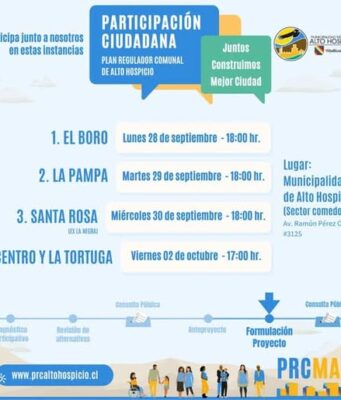 Municipio invita a vecinos a participar en la actualización del Plan Regulador Comunal