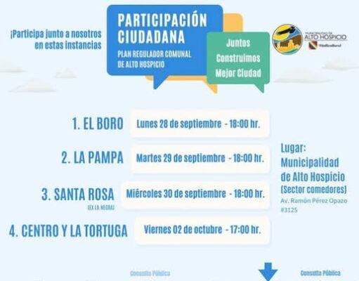 Municipio invita a vecinos a participar en la actualización del Plan Regulador Comunal