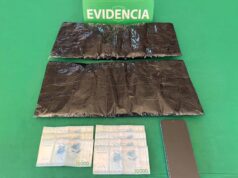 Can policial delató a pasajera que viajaba con más de dos kilos de pasta base